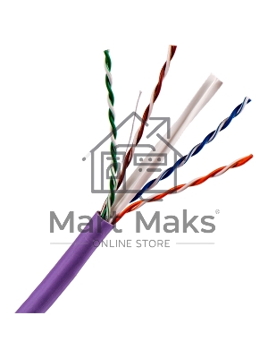 Кабель TWT UTP, 4 пары, Кат.6, нг(А)-LS, IEC 60332-3, 305 метров, фиолетовый