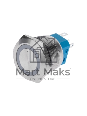 Кнопка антивандальная Ø 22 12 В Б/Фикс (5с) (ON)-OFF/(OFF)-ON подсв./зеленая Rexant