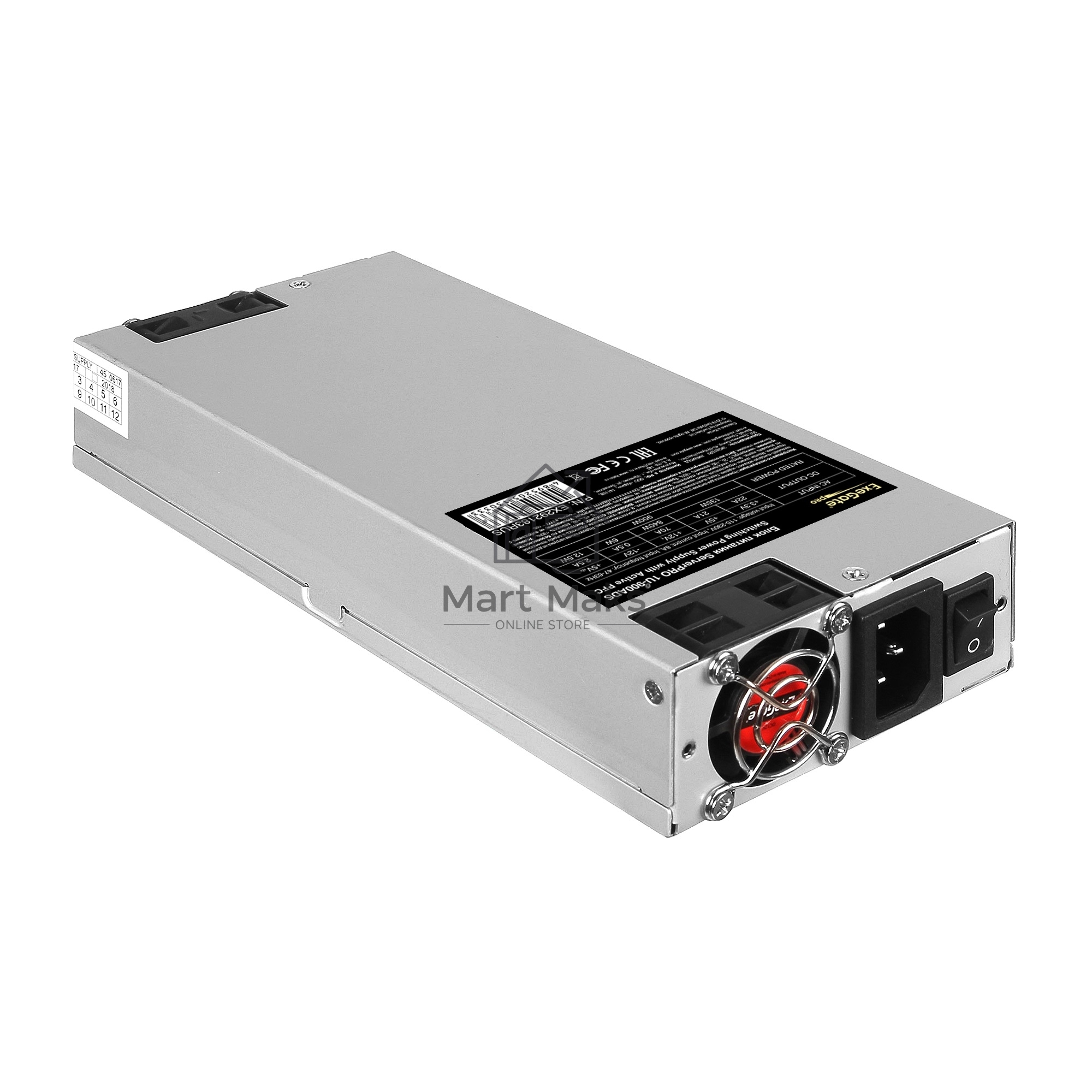 Серверный блок питания 900W ExeGate EX292183RUS ServerPRO-1U-900ADS (1U, APFC, КПД 85% (80 PLUS Bronze), 2x4cm fans, 24pin, 2x(4+4)pin, 4xSATA, 3xIDE)