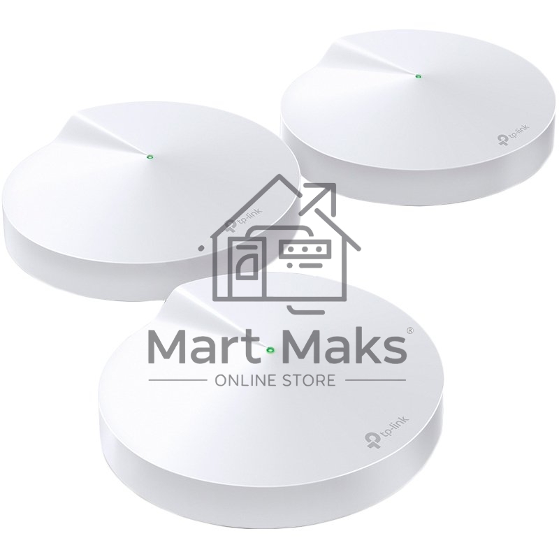 Маршрутизатор TP-Link TP-Link DECO M5(3-PACK) AC1300 Домашняя Wi-Fi система, чипсет Qualcomm, два диапазона (Dual-Band), поддержка стандартов 802.11ac/a/b/g/n, 717 МГц четырёхъядерный процессор, Bluetooth 4.2, 2 гигабитных порта Ethernet, 1 порт USB Type-