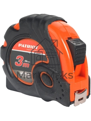 Рулетка PATRIOT MTP-3, ударопрочный корпус, обрезиненная, 3м
