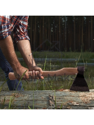 Топор кованный, в сборе, 890/1200 г, деревянное топорище, 500 мм, АО, (Ижевск) Россия