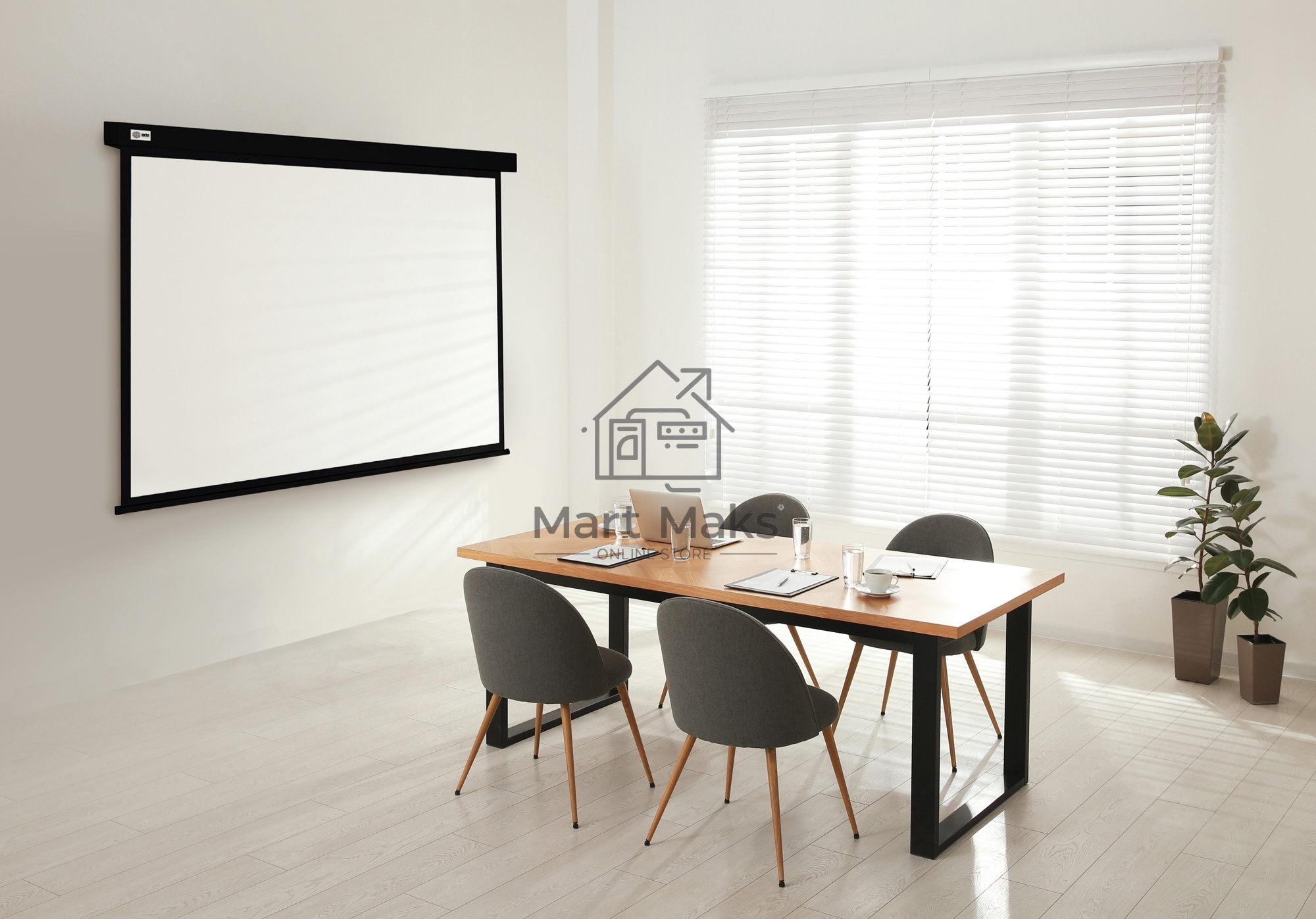 Экран Cactus 128x170.7см Wallscreen CS-PSW-128X170-BK 4:3 настенно-потолочный рулонный черный