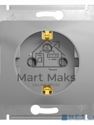 Механизм розетки 1-м СП Glossa 16А защ. шторки с заземл. алюм. SchE GSL000345