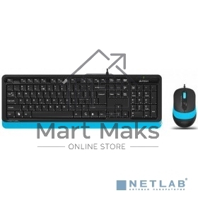 Клавиатура + мышь A4Tech Fstyler F1010 клав:черный/синий мышь:черный/синий USB Multimedia