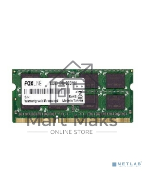Оперативная память Foxline, DDR3, 4Gb (1x4 Gb), 1600 MHz, CL11, SO-DIMM