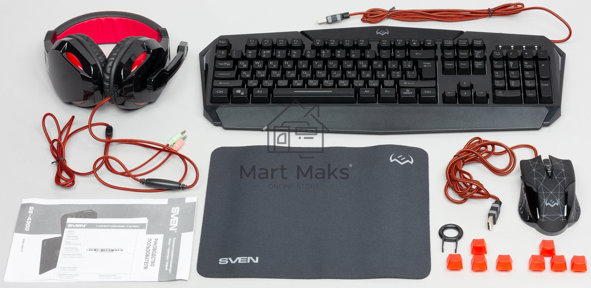 Игровой набор SVEN GS-4300 клавиатура+мышь+гарнитура+коврик