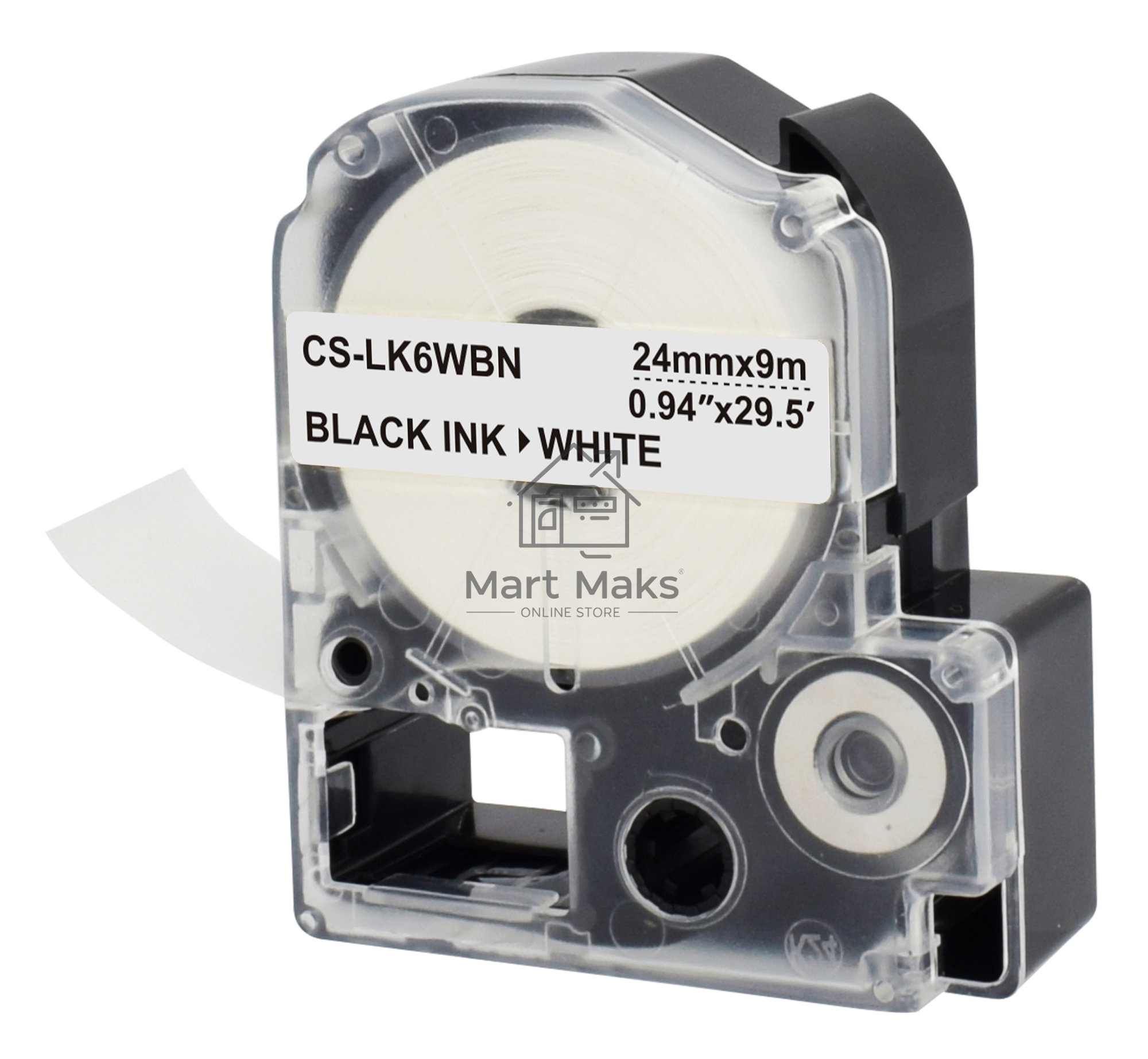 Картридж ленточный Cactus CS-LK6WBN черный, 24мм, 9м для Epson LW700/LW600P/LW1000P/Z700/Z900