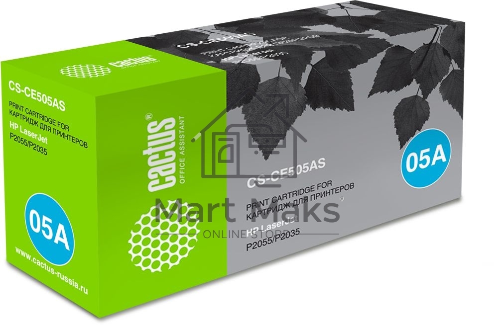 Картридж лазерный Cactus CS-CE505AS черный (2300 стр.) для HP LJ P2055/P2035