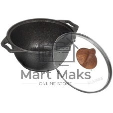 Кастрюля Kukmara кго22а а/пр литая 2,0 л стекл/кр Granit ultra original