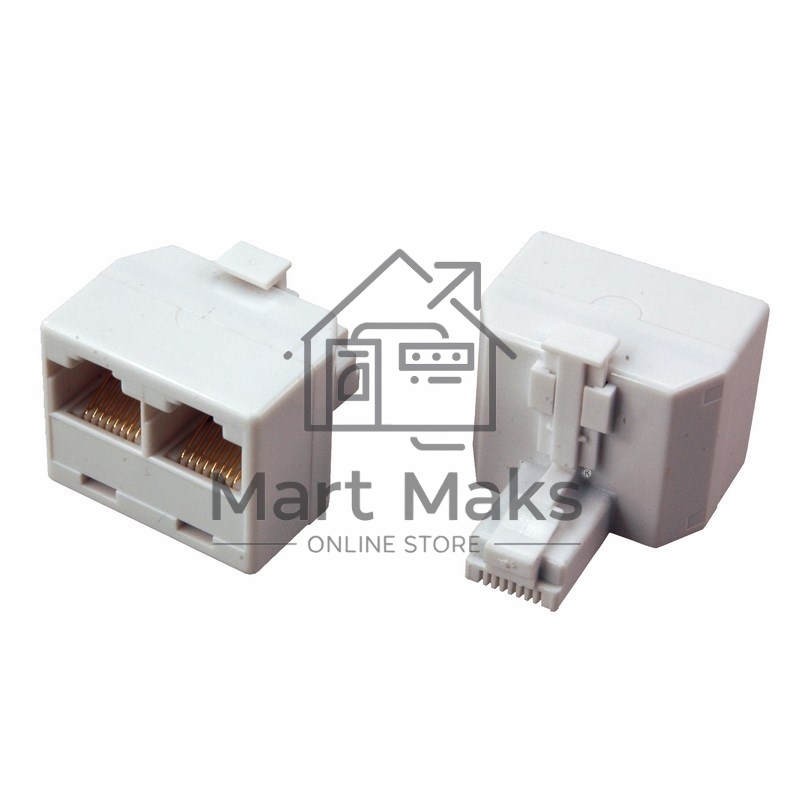 Переходник сетевой LAN, (штекер 8Р8С (Rj-45) -2 гнезда 8Р8С (Rj-45))