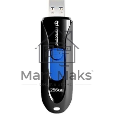 Флешка USB Transcend JetFlash 790 (TS256GJF790K), 256Gb, USB 3.1, R/W 90/40, черный/синий