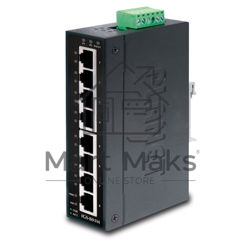 Коммутатор PLANET IP30 Slim type 8-Port Industrial Manageable Gigabit Ethernet Switch (-40 to 75 degree C)