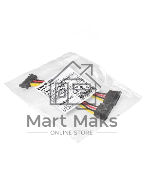Кабель питания SATA ExeGate EX-CC-SATAM2F-0.15 (15pin M/2x15pinF, 0,15м)