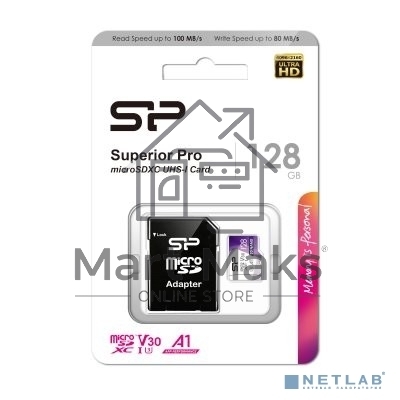 Флеш карта microSDHC Silicon Power Superior Pro A1 Micro Secure Digital XC Class 10 UHS-1 U3 SP128GBSTXDU3V20AB 128Gb