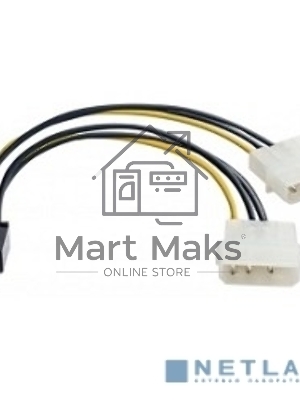 Переходник питания PCI-Express 6pin (от 2х разъемов Molex (IDE) блока питания), 15см ExeGate EX138937RUS