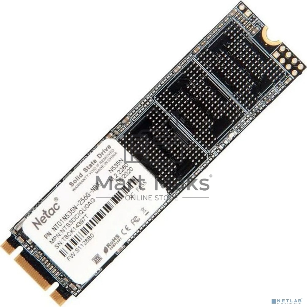 Накопитель SSD Netac N535N, 256GB, M.2 2280, SATA-III, R/W 560/520