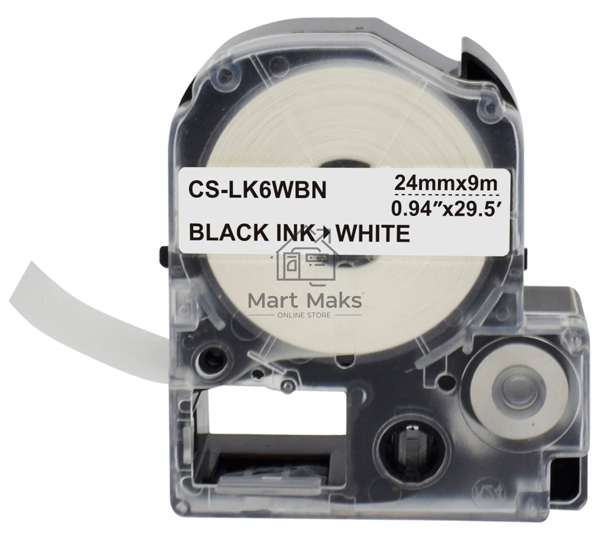 Картридж ленточный Cactus CS-LK6WBN черный, 24мм, 9м для Epson LW700/LW600P/LW1000P/Z700/Z900