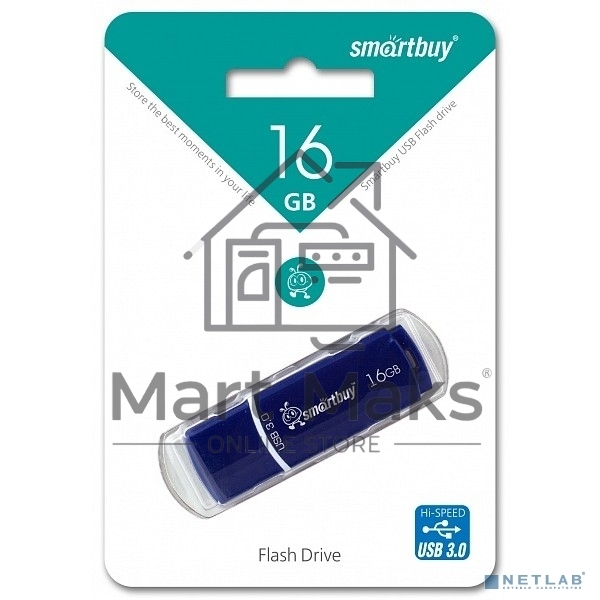 Флешка USB R/W R/W SmartBuy 3.0 Flash Drive 16Gb,Crown Blue (SB16GBCRW-Bl)