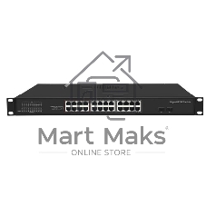 Коммутатор GIGALINK GL-SW-G005-24P, 24×1 Гбит/с PoE + 2×1 Гбит/с SFP, неуправляемый
