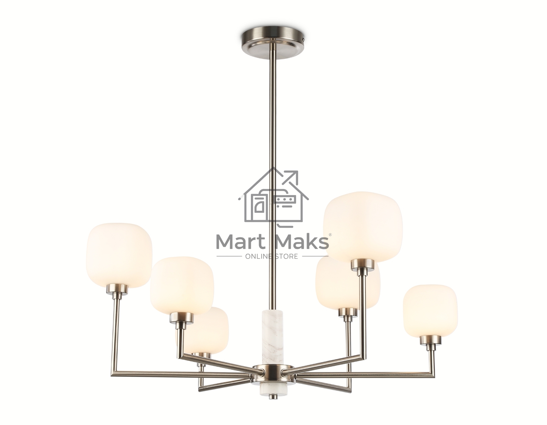 Люстра Ambrella light LH53001/6 SN/FR сатин никель/белый матовый G9*6 max 40W D690*680