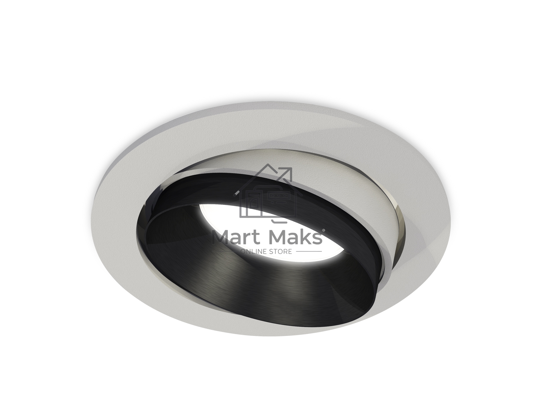 Комплект встраиваемого поворотного светильника Ambrella light XC7653021 SGR/PBK серый песок/черный полированный MR16 GU5.3 (C7653, N7031)