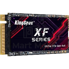 Твердотельный накопитель/ Kingspec SSD XF-1TB 2242, 1024GB, M.2(22x42mm), NVMe, PCIe 4.0 x4, R/W 4900/4600MB/s, IOPs н.д./н.д., TBW 1200, DWPD 1.07 (3 года)