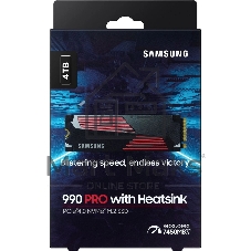 Накопитель SSD Samsung 990 Pro 4Tb, PCIe 4.0 x4, M.2 2280, NVMe, R/W 7450/6900, с радиатором