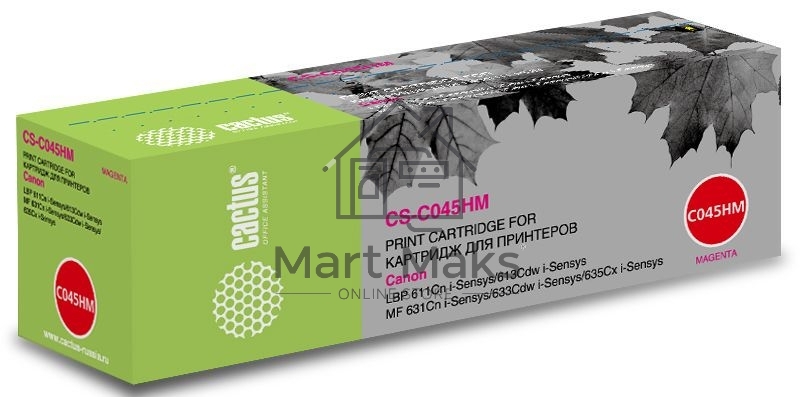 Картридж лазерный Cactus CS-C045HM пурпурный (2200стр.) для Canon LBP 611Cn/613Cdw/631Cn/633Cdw/635Cx