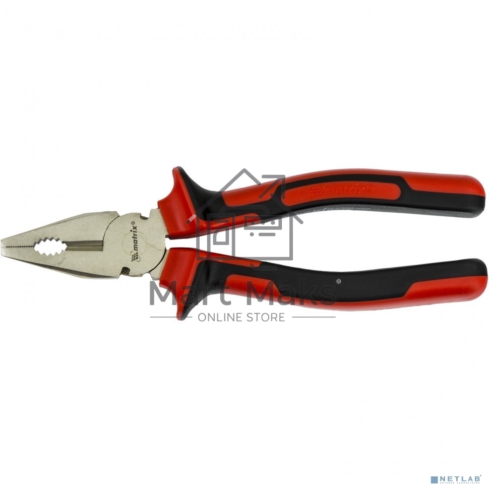 Плоскогубцы MATRIX NICKEL, 200 мм, никелированные, двухкомпонентные рукоятки 16906