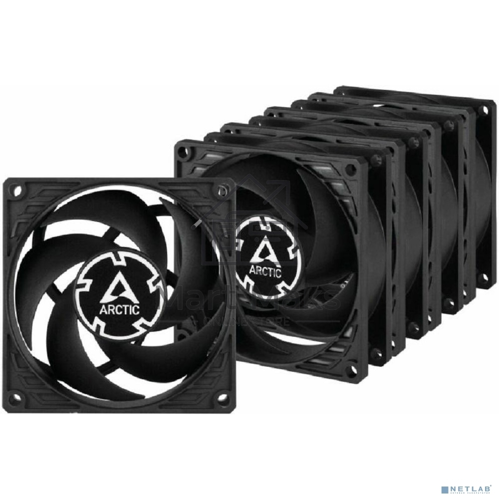 Вентилятор корпусной ARCTIC P8 Silent Black комплект 5 шт (ACFAN00301A) черный 80мм 1600rpm 22.5db 3-pin