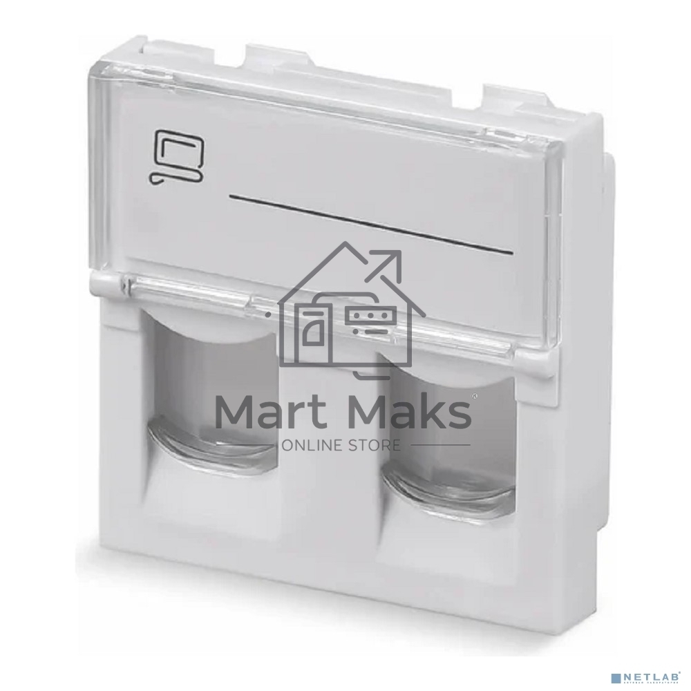 Вставка Cabeus FP-L-45-2M 45x45 (Mosaic) для 2 модулей формата Keystone Jack (арт.078610)