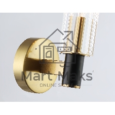 Настенный светильник Ambrella light LH55517 BK/BS/CL черный/латунь/прозрачный E14 max 40W 120*100*250