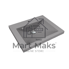 Тумба под раковину Bau Stil Loft grey brushed, раковина кварцевая BAU Stil 58, серый металлик, смеситель Hotel Black, черный