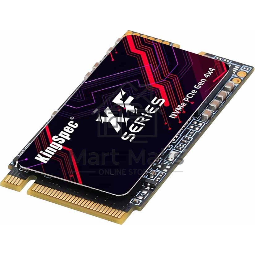 Твердотельный накопитель/ Kingspec SSD XF-1TB 2242, 1024GB, M.2(22x42mm), NVMe, PCIe 4.0 x4, R/W 4900/4600MB/s, IOPs н.д./н.д., TBW 1200, DWPD 1.07 (3 года)