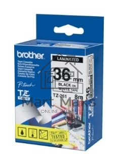 Картридж ленточный Brother TZE261 36 мм, 8 м, черный шрифт, белый фон, для Brother P-Touch