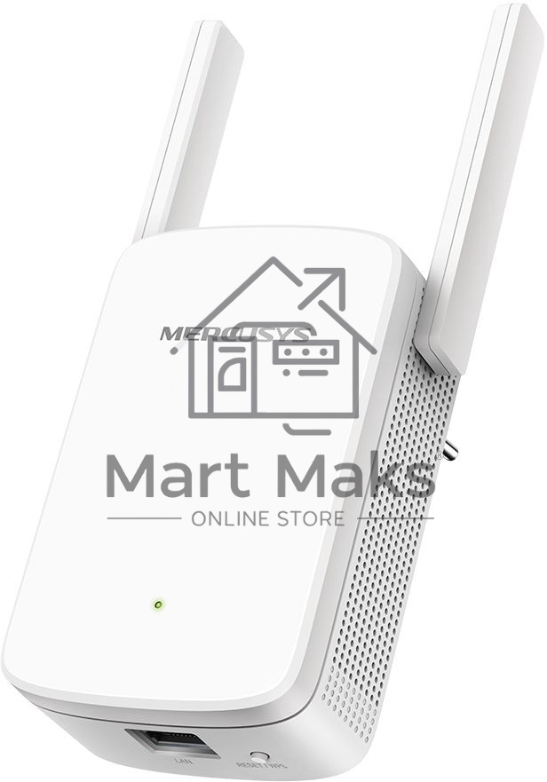 Усилитель сигнала Mercusys ME30 AC1200 Wi-Fi Range Extender, 300 Mbps at 2.4 GHz + 867 Mbps at 5 GHz, 1 x 10/100 LAN, 2× Fixed External Antennas, Wall Plugged, WPS/Reset Button, Signal Indicator, Range Extender/Access Point mode, Adaptive Path Selection