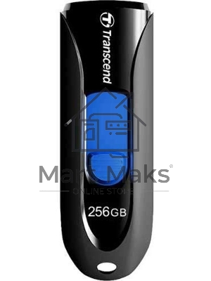 Флешка USB Transcend JetFlash 790 (TS256GJF790K), 256Gb, USB 3.1, R/W 90/40, черный/синий