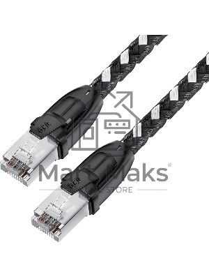 Патч-корд GCR PROF прямой 5.0m, UTP медь кат.6, STRONG черно-белый нейлон, ethernet high speed 10 Gbит/с, T568B, GCR-52779