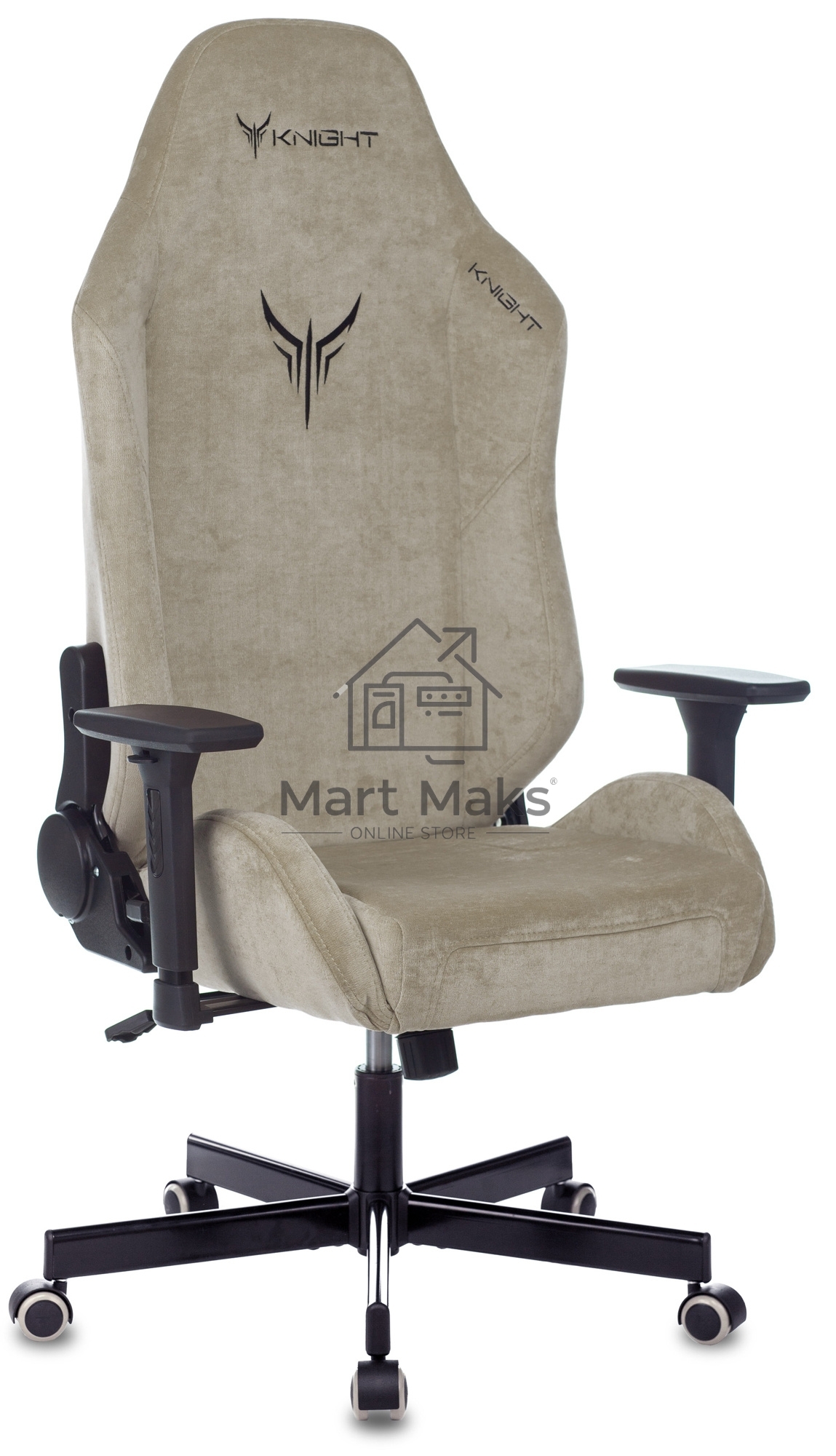 Кресло игровое Бюрократ Knight N1 Fabric бежевый Light-21, с подголов. крестовина металл