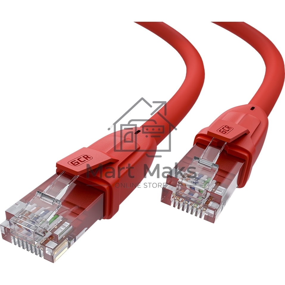 Патч-корд GCR прямой 7.5m UTP кат.6, красный, 24 AWG, ethernet high speed, RJ45, T568B, GCR-52707