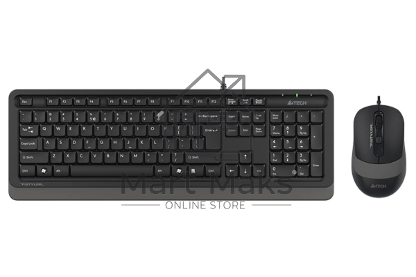 Комплект клавиатура+мышь A4Tech FStyler F1010 проводной, USB, 1600 DPI, чёрный