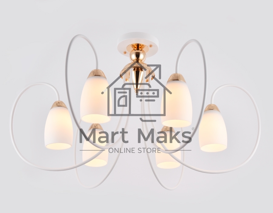 Светильник Ambrella light TR3120/6 WH/GD белый/золото E27 max 40W D850*480