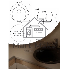 Мойка для кухни BAU Dream Pro D 48, без выпуска, черный камень