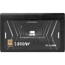 Блок питания 1000W Power Supply Thermalright, 1000W 80+ Gold (ATX, 3.1, PCIe 5.1, Full modular, 1x24(20+4)pin 600mm, 2xCPU 8(4+4)pin 650mm, 3xPCIe*2 8(6+2)pin 650+150mm, 1x12V-2x6, 7xSATA, 6xMOLEX4pin, Active, 120x120mm, 150x140x85mm, APFC, black)