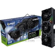 Видеокарта Palit GeForce RTX 5080 GamingPro, 16 GB GDDR7, 256 bit, 3xDisplayPort, HDMI, GPU 2617 MHz