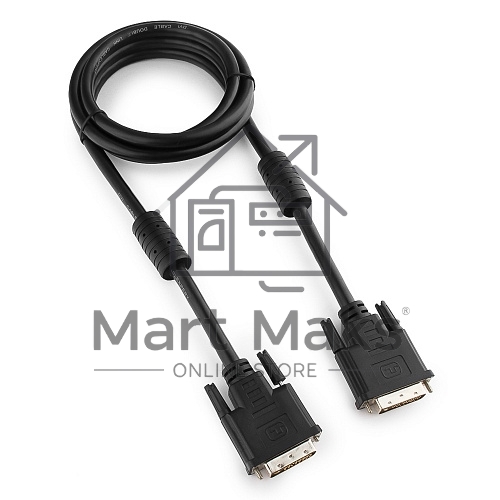 Кабель Кабель DVI-D dual link Gembird/Cablexpert, 25M/25M, 1.8м, черный, экран, феррит.кольца, пакет(CC-DVI2-BK-6)