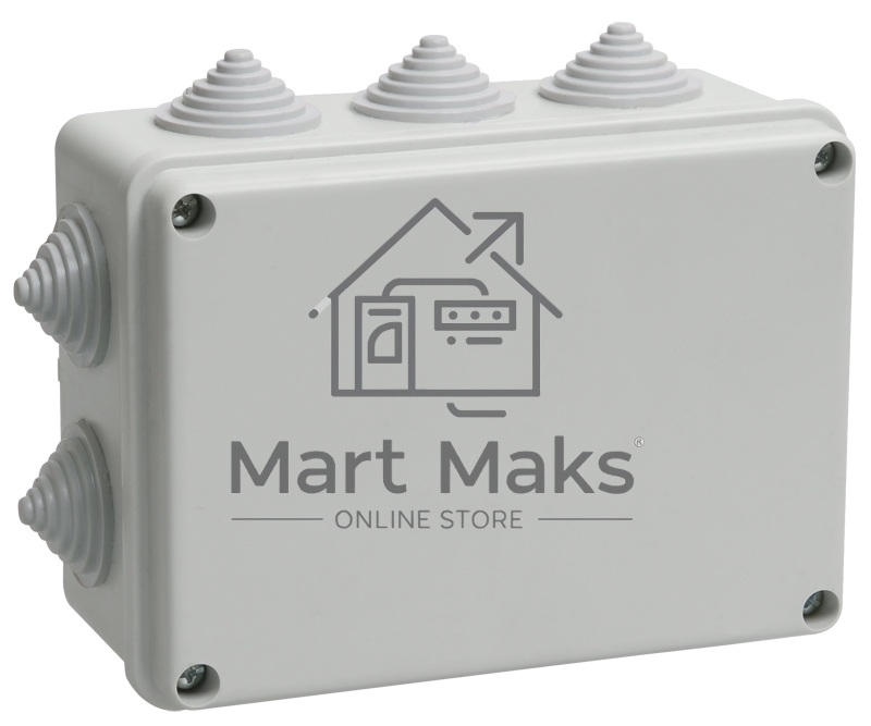 Коробка КМ41242 распаячная Iek UKO10-150-110-070-K41-55 для о/п 150х110х70 мм IP55 (RAL7035, 10 гермовводов)