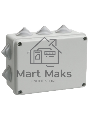 Коробка КМ41242 распаячная Iek UKO10-150-110-070-K41-55 для о/п 150х110х70 мм IP55 (RAL7035, 10 гермовводов)