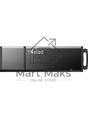 Флешка USB Netac U351, NT03U351N-256G-30BK, 256Gb, USB 3.0, с колпачком, металлическая черная